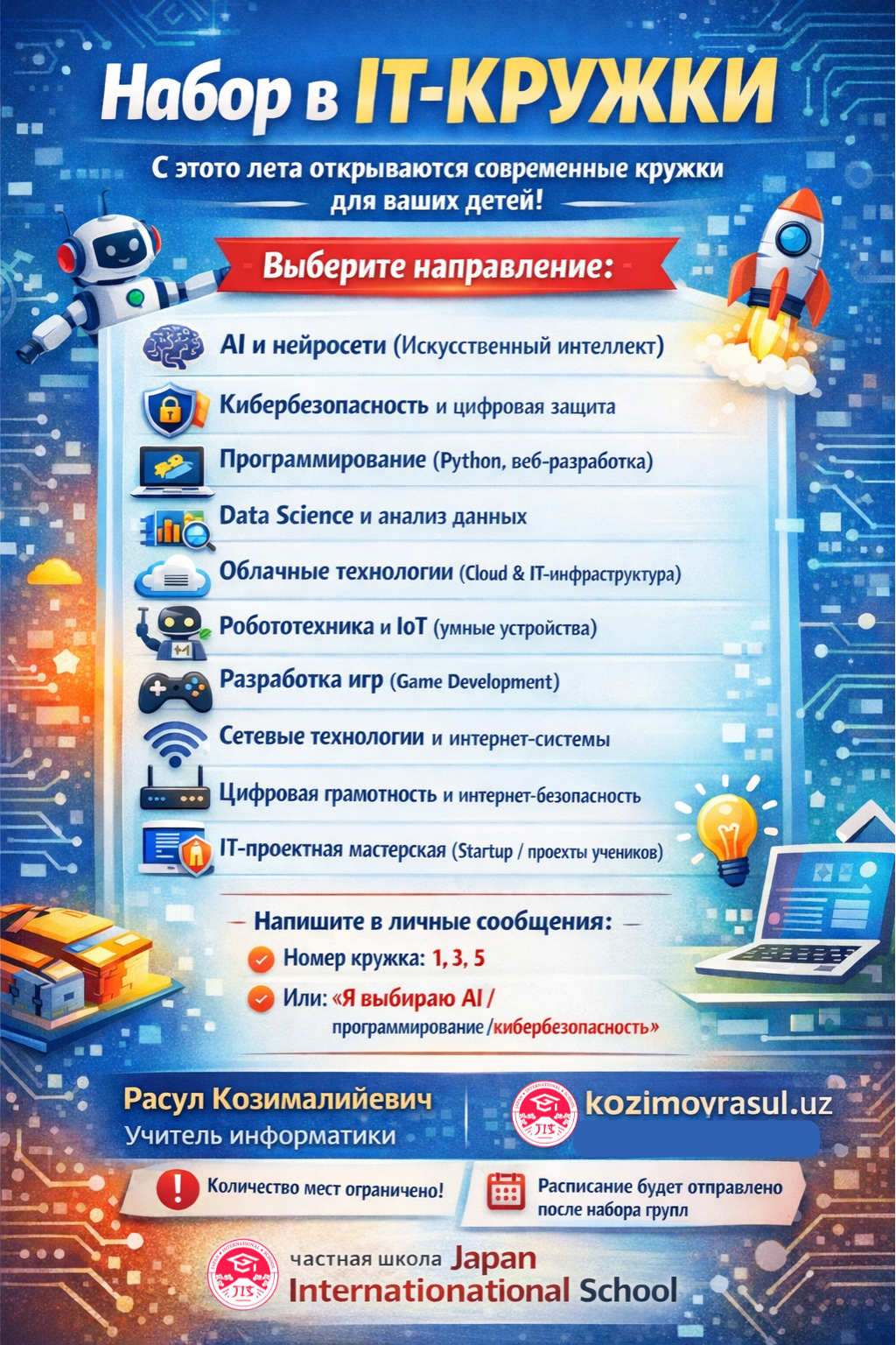 Набор в IT-кружки | AI, программирование, робототехника
